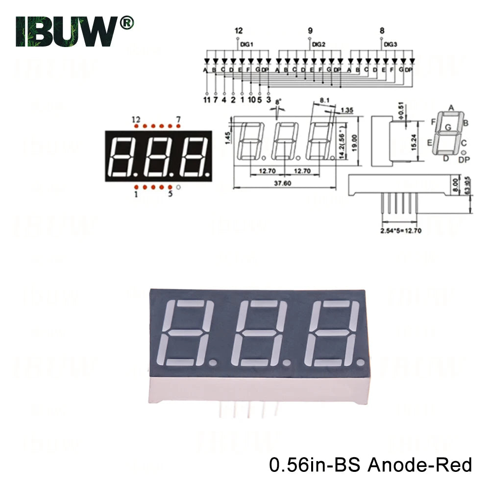 0.56inch Digital tube Common AnodeCathode Red 1 2 3 4 Bit digital Tube LED Display 7 segment 0.56