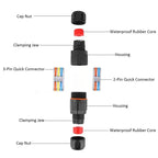 IP68 Waterproof Joint Wire Quick Connection Connector 2/3 Pin Solder Less LED Lamp Wiring Outdoor Rainproof Terminal New