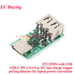 ZY12PDN Type-C USB-C PD2.0 PD3.0 to DC Fast Quick Charger Charging Trigger Polling Decoy Board Module 5V 9V 12V 15V 20V PDC004
