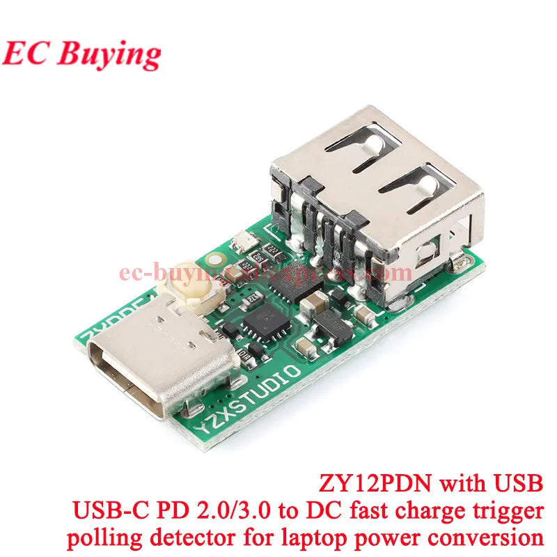 ZY12PDN Type-C USB-C PD2.0 PD3.0 to DC Fast Quick Charger Charging Trigger Polling Decoy Board Module 5V 9V 12V 15V 20V PDC004