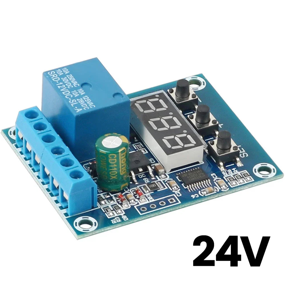 DC 9V 12V 24V Digital Voltage Control Relay Module Relay Switch Control Board Module LED Voltmeter Charging Discharge Monitor