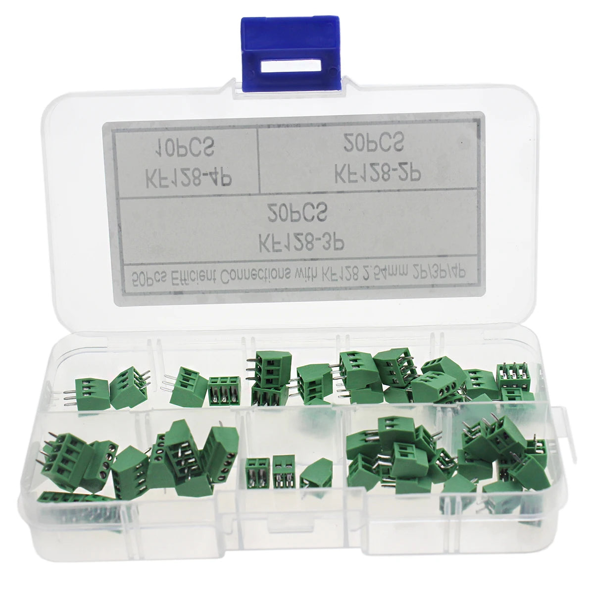 50PCS Efficient Connections with KF128 2.54mm 2P/3P/4P PCB Mount Screw Terminal Box Kit