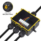 4Way 1In3Out IP68 Waterproof 4-14mm Solar Power Cord Exte LED Pool Lamp Outdoor Street Underground Light Wire Cable Junction Box