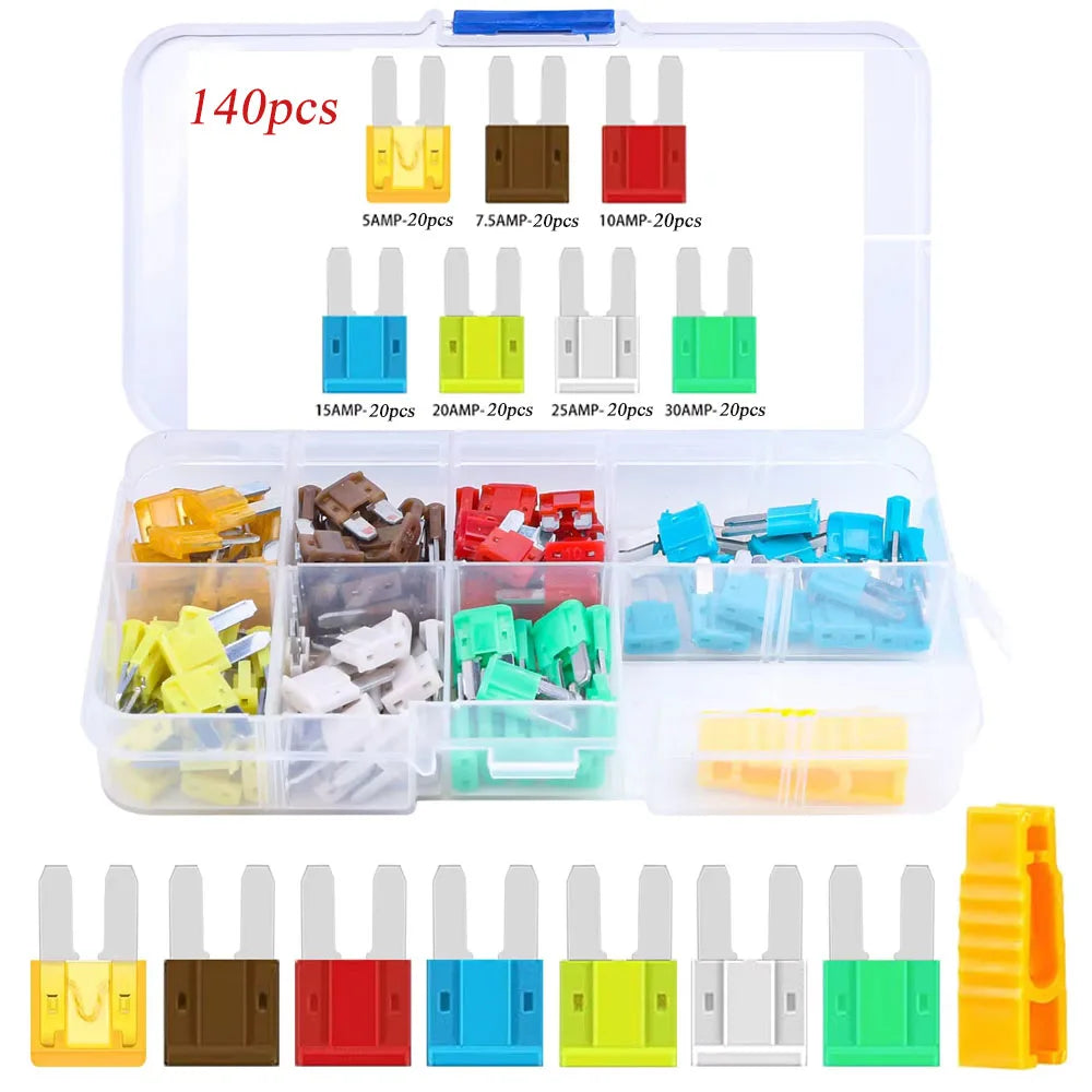 35/56/70/84/100/105/126pcs Micro 2 Blade Fuse Assortment Kit for Truck Replacement with Fuse Puller(5A,7.5A,10A,15A,20A,25A,30A)