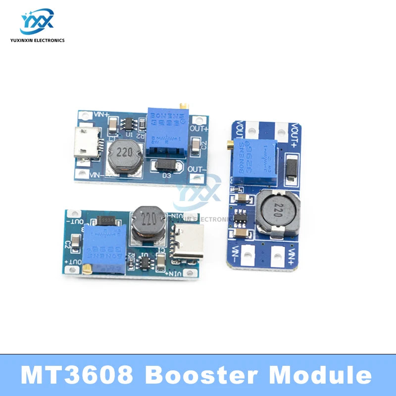 1/3/5/10PCS MT3608 DC-DC Step Up Converter Module Adjustable Boost 2A Max Power Supply Board 2V-24V To 5V 9V 12V 28V Booster