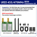 DX-LR22 LLCC68 LoRa UART Module AT Command 432-533/850-949MHz 5KM Long Range No Coding Required CE FCC for Arduino