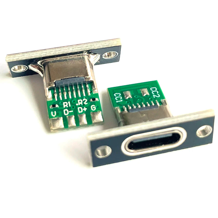 1-10pcs USB 3.1 Type C Socket With Screw Fixing Plate Type-C USB Jack 3.1 Type-C 2Pin 4Pin 5Pin 6Pin Female Connector Jack
