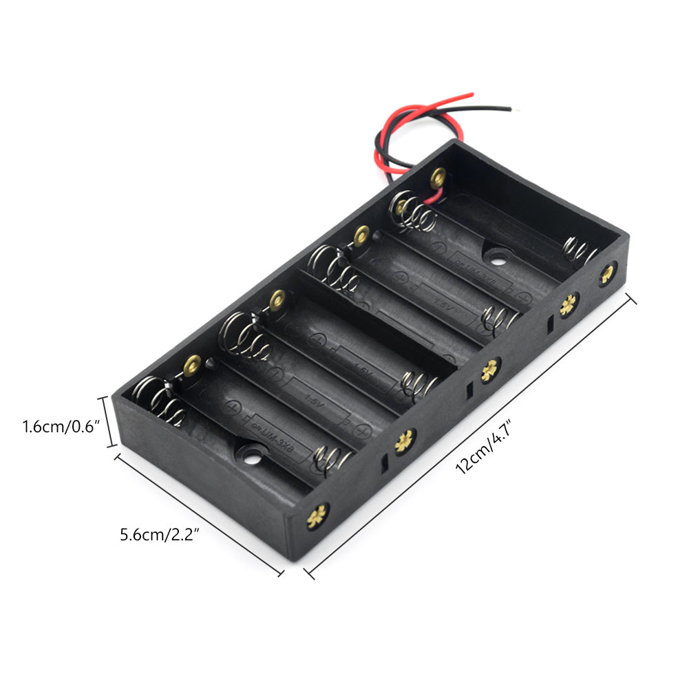 1X 2X 3X 4X AA Power Battery Storage Case Holder Socket DIY UM3 1.5V Dual AA LR6 Container Wt Lead Cables Switch Cover Optional
