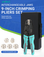 Crimping Tool Set Electrician Ratchet Wire Crimper For Crimp Terminals Dupont JST Non Insulated Open Barrel Ferrule MC4 Solar