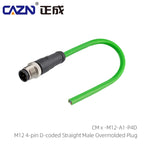 M12 Connector 4 Pin D Code Male to RJ45 Waterproof Ethernet Connector Industrial Ethernet Ethercat