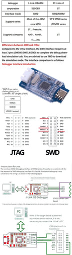 Compatible For J-Link OB ARM Simulation Debugger SWD Programmer STM32 Download JLink Generation V8