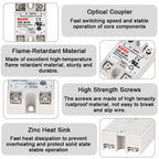 EARU Solid State Relay Single Phase SSR-25DA SSR-40DA SSR-40AA SSR-40DD SSR 10/25/40/60/80/100A DD DA AA PID Temperature Control