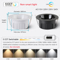 Recessed Round LED COB Ceiling Spot Light 5 CCT Switchable/ Tuya BLE/ Zigbee/ DALI Fixtures Lighting Indoor Smart Lamp Lighting
