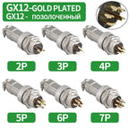 GX12 GX16 GX20 Gold Plated Aviation Plug Socket Docking Connector 2PIN 3PIN 4PIN 5PIN 6PIN 7PIN 8PIN 9PIN 10PIN 12PIN 14PIN 15P