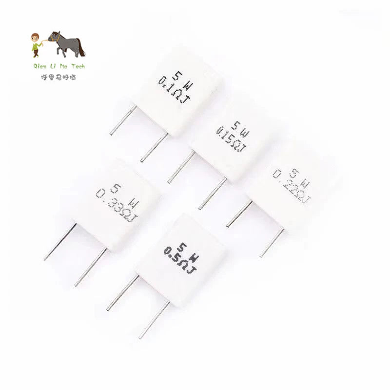 10pcs BPR56 5W Non-inductive Cement Resistor 0.01R 0.02R 0.05R 0.1R 0.15R 0.2R 0.22R 0.25R 0.3R 0.33R 0.5R 0.56R 1R 2R 10R ohm