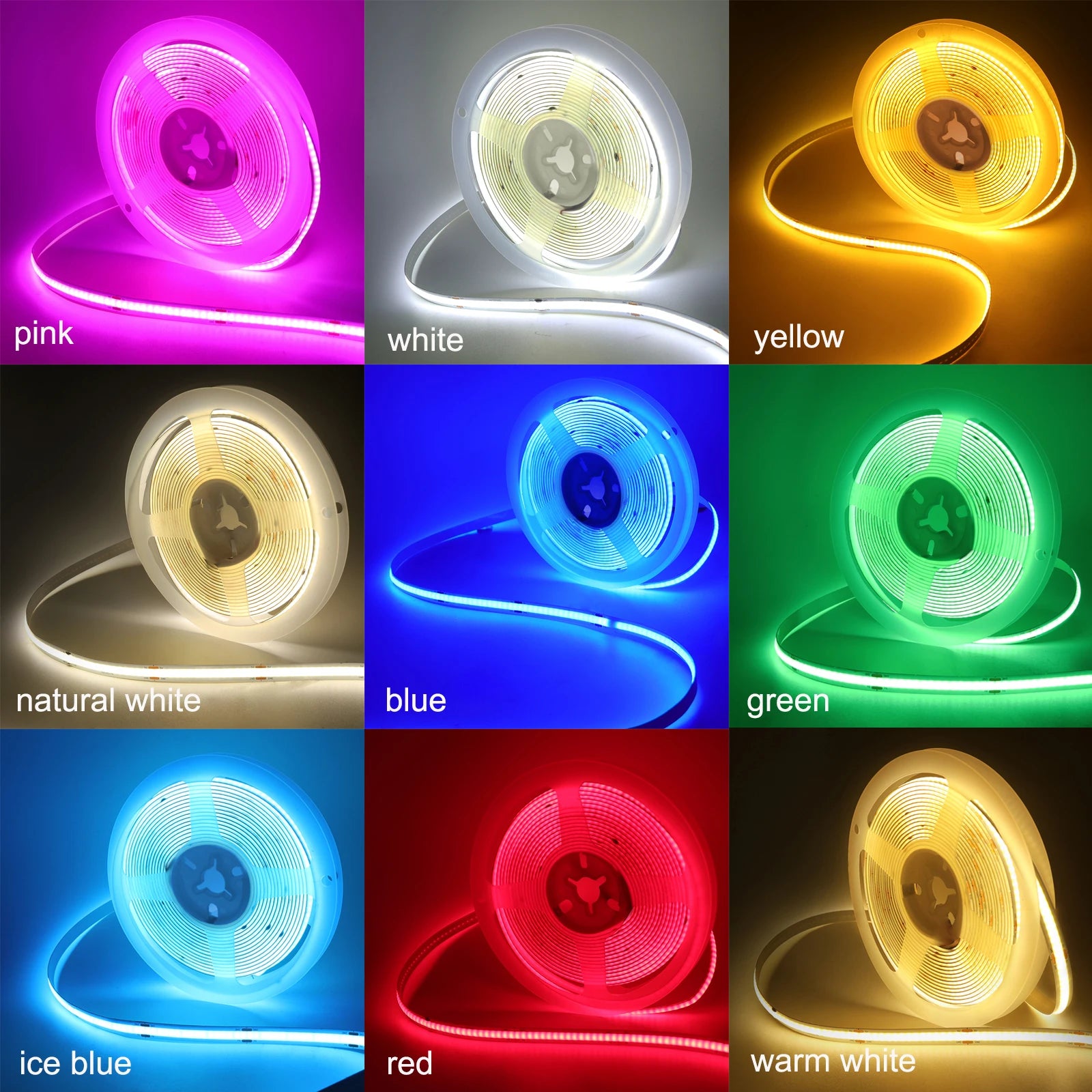 USB 3mm COB LED Strip Light 5V Flexible LED Tape with Dimmer/ON OFF Switch 320LEDs High Density Linear Lighting Backlight Decor
