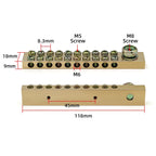 Terminal Block 10*18mm 8/10/12/16/20/24/30/40/50 Way One In Multiple Out High Current Double Neutral Ground Connector Brass Bar