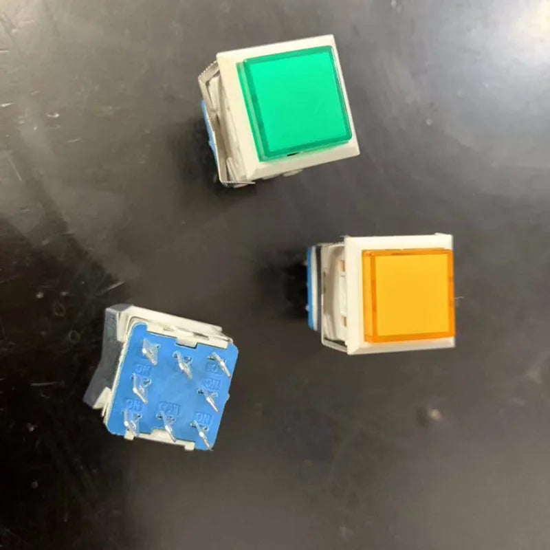 25PCS KD2 Push Button Switch Momentary Latching Square With Full Surface Light LED Indicator 8PIN 3A/250V 6A/125V