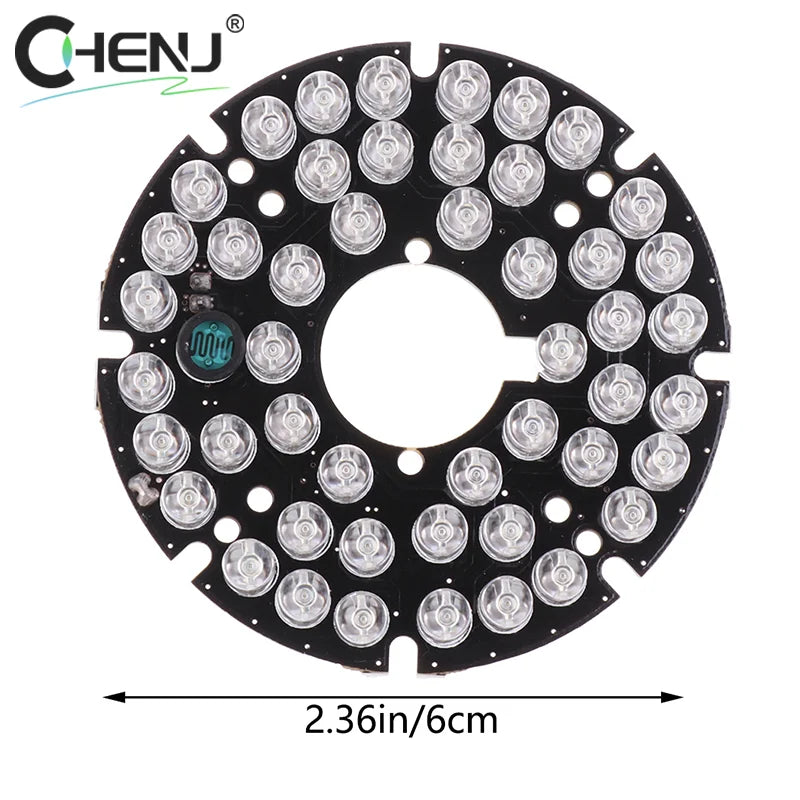 48pcs-LED 850NM Illuminator IR Infrared Board Night Vision Light Lamp For 50 CCTV Surveillance Camera Housing Diameter 60MM