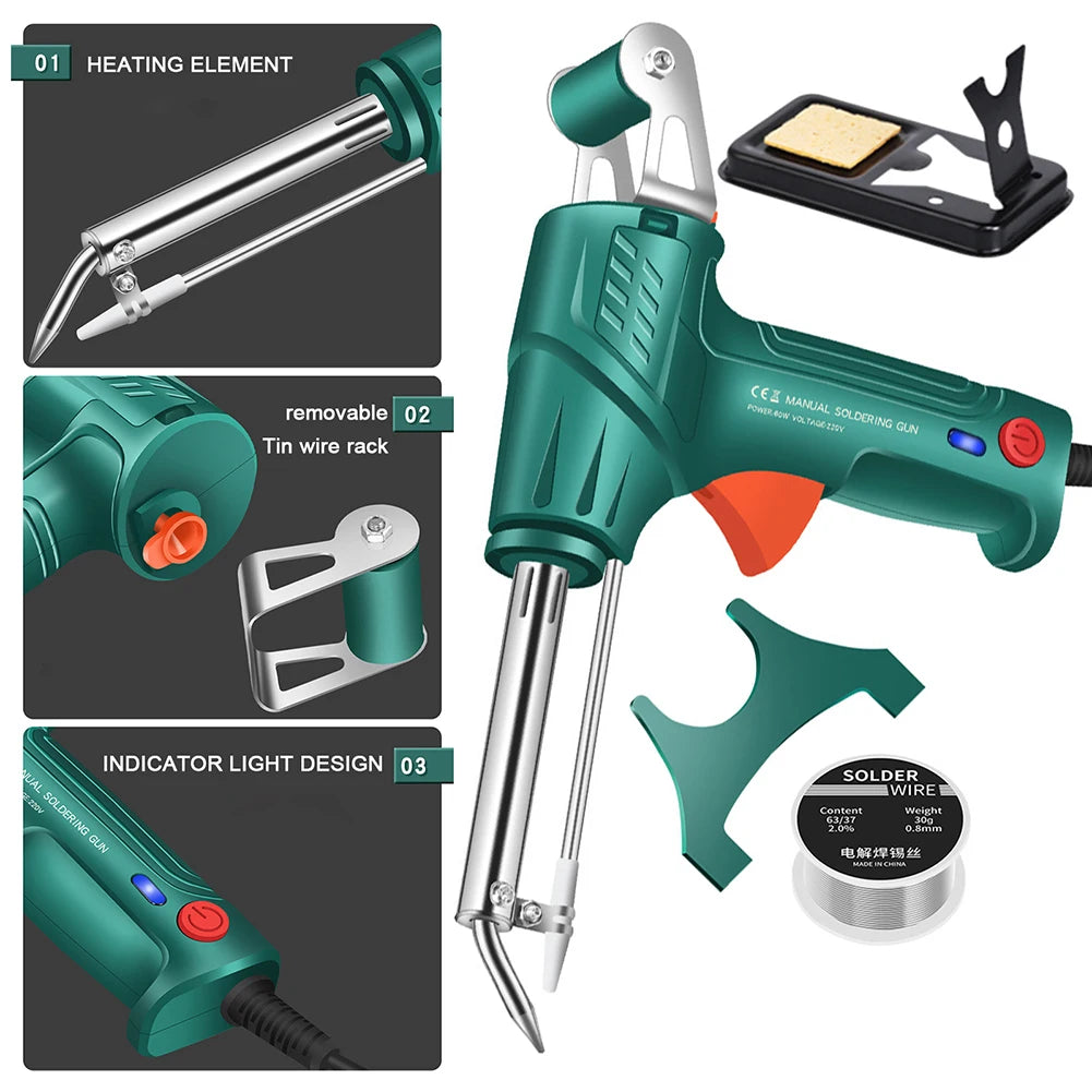 Electric Soldering Iron Gun Hand-Held Internal Heating Soldering Iron Automatically Send Tin Gun Soldering Welding Repair Tool