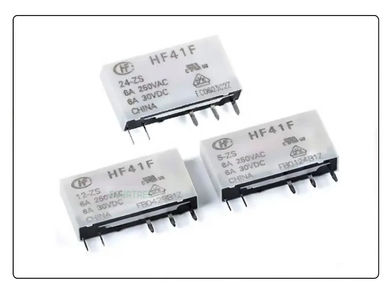 5/10 Sets Slim Relay HF41F 5V 12V 24VDC With Relay Base 41F-1Z-C2-1 LED & Circuit Protection DIN Rail Ulitra-thin Relay Modules