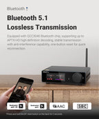 AIYIMA A80 Upgraded TPA3255 DAC Bluetooth PFFB Stereo Power Amplifier 300Wx2 Class D HiRes Digital Amp RCA TRS OPT COA USB Input