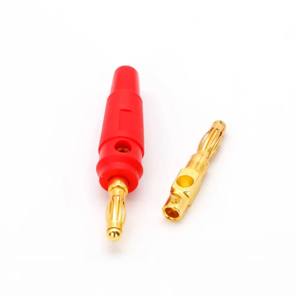 2/5PCS 4mm Gold Plated Banana Plug Speaker Cable Wire Connector Pin Socket Multi-Color for Audio DIY