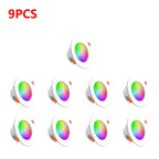 12-1Pcs RGB LED Bulb Tuya Dimmable Downlight Spotlight Bluetooth-Compatible Lamp 10/15W APP Control GB+CW+WW Smart Lamp
