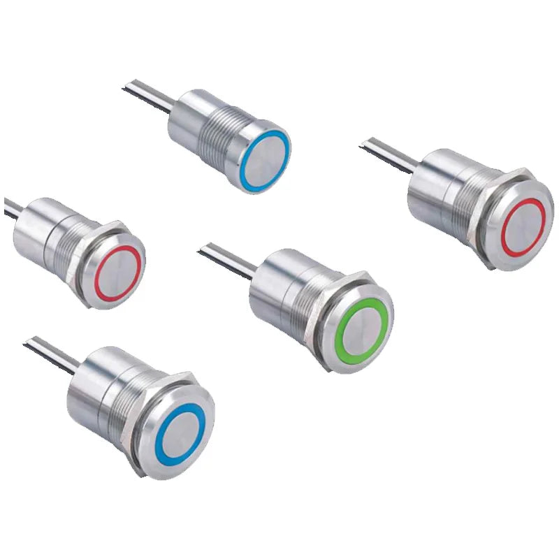 Metal touch sensor switch Stainless steel button jog delay self-locking IP68 waterproof 16/19/22/30mm