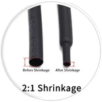2:1 Shrink Rate Black Diameter 0.6mm ~ 210mm Heat Shrink Tube DIY Wires Cable Repair Wrap Sleeving Waterproof Polyolefin Tubing