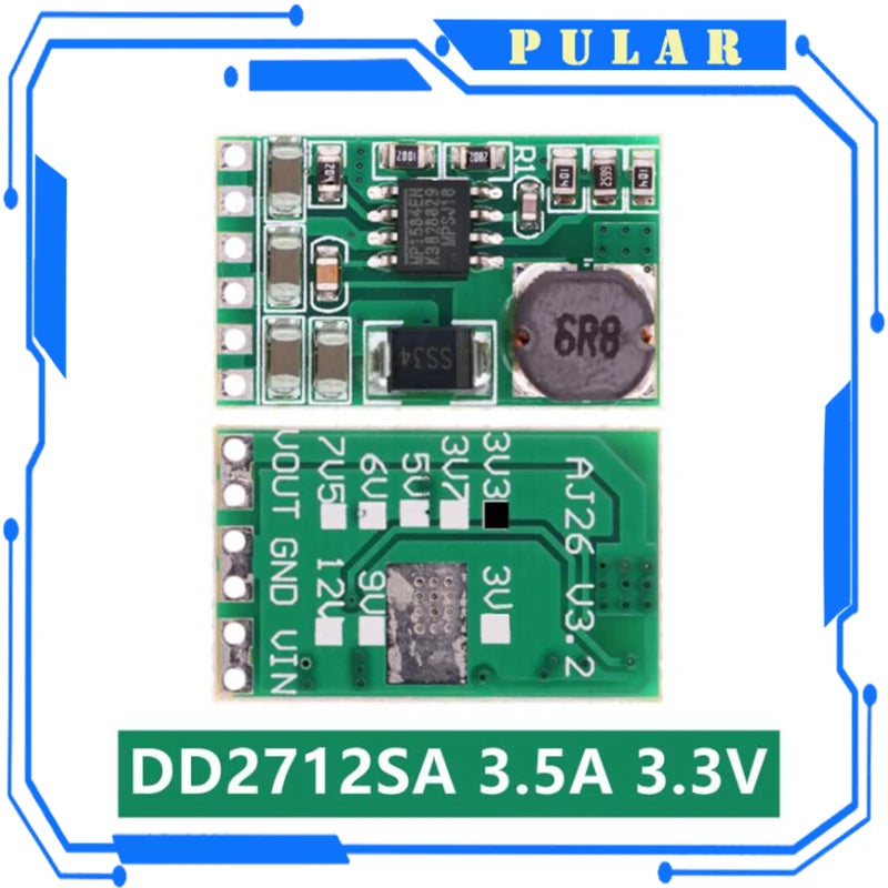 PLR 4.5V-27V to 3V 3.3V 3.7V 5V 6V 7.5 9V 12V DD2712sa 3.5A DC-DC Converter Module Buck Step-Down Voltage Regulator Board