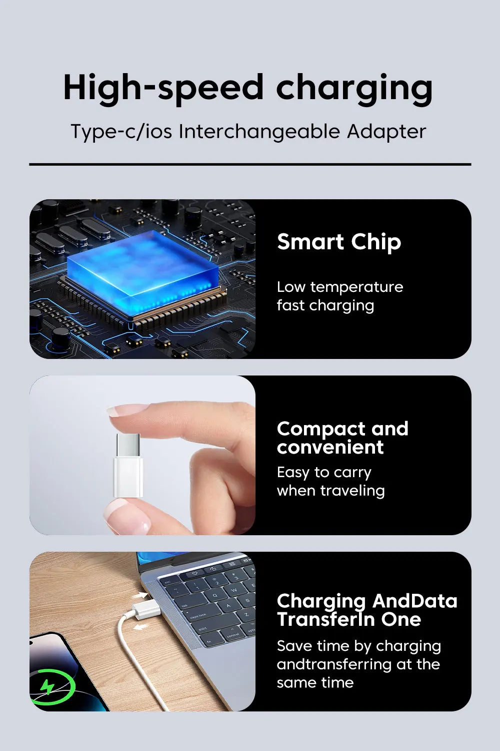 Type c To Lightning Adapter USB C Female To ios Male Converter Fast Charge Adaptador For iPhone 15 16 Type C Adapter High Speed