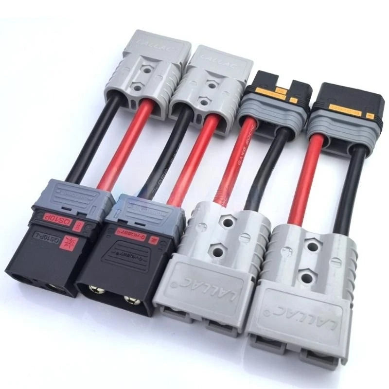 1PCS QS10P QS10 To Anderson 50A120A Patch Cord High Power Plug 6AWG 15CM 20CM 50CM