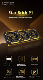 Star Brick P1 Jungle Leopard Interstellar SE Building Block Fan Triple ARGB 12cm Desktop Computer Wireless Splicing Fan