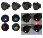 KCD1 10A 12V 220V  Rocker Switch LED Dot Light Car Boat Round ON/OFF SPST Switch