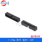 10pcs 1.27MM 6/8/10/20/24/26/34/40/44/50/60P 60PIN JATG IDC3 MALE SOCKET straight idc box headers PCB CONNECTOR DOUBLE ROW  IDC3