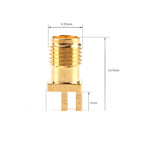 10pcs SMA Male / Female Jack PCB Edge Mount Connector, Straight Solder Type, Gold Plated 50Ω RF Receptacle for 1.6mm Board