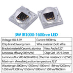 1pcs 1W 3W High Power 3535 LED Chip IR 1000nm 1200nm 1300nm 1500nm1600nm Infrared FarRed Diode Lamp for DIY Night Vision Camera