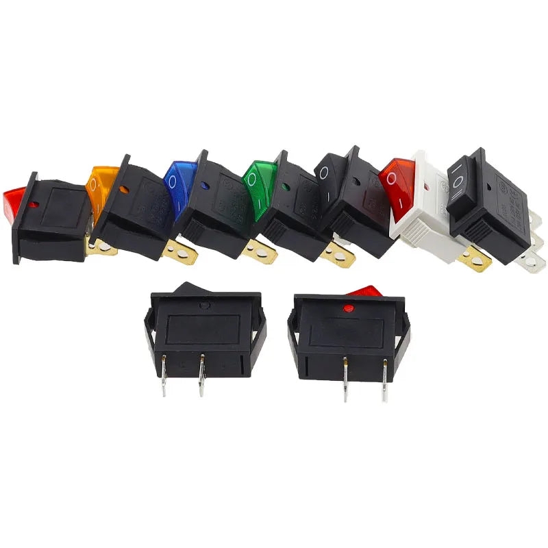 1PCS KCD3 Rocker Switch ON-OFF ON-OFF-ON 2 Position 3Pins Electrical equipment With Light Power Switch 16A 250V / 20A 125V AC