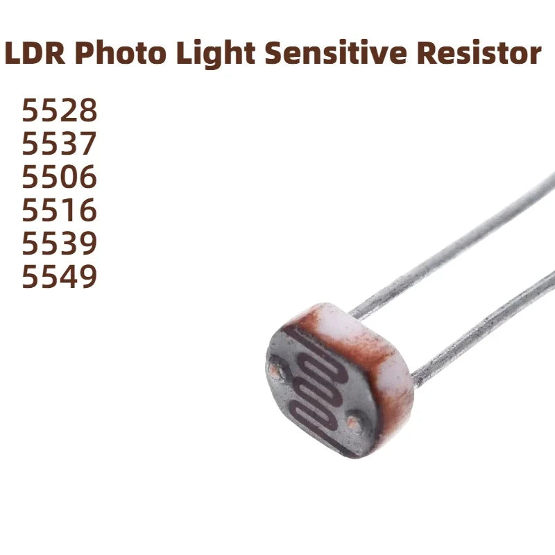 50-100PCS LDR Photo Light Sensitive Resistor Photoelectric Photoresistor 5528 GL5528 5537 5506 5516 5539  For Arduino