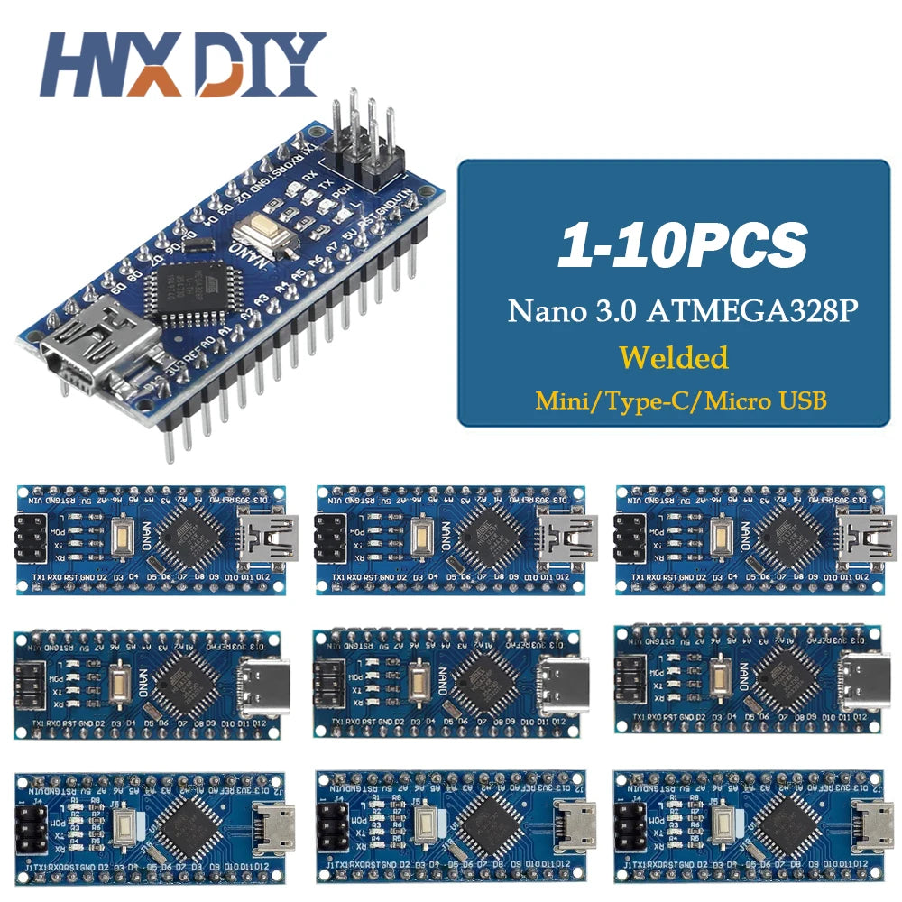 1-10pcs For Nano V3.0 Micro Controller Module ATmega328P Module Nano Board CH340 USB Cable Compatible with Arduino Nano V3.0