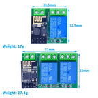 ESP8266 Dual Channel WIFI Relay Module ESP-01 DC5V With Relay Indicator and Reset Button 2 CH relay Boad Low Level Control