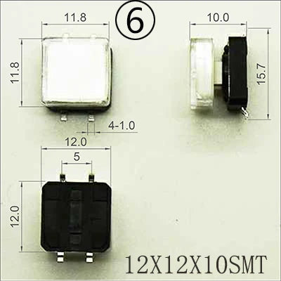 10 Sets Momentary Tactile Button 4PIN SMT/DIP 12X12mm H=9.8/9/16.8mm With Cap Tact Switch Push Button Switch Micro Key Button