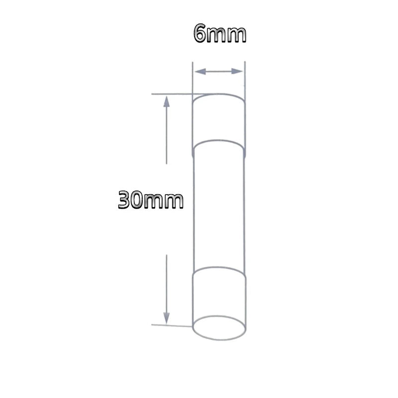 75pcs Ceramic Fuse 6mm x 30mm 0.5A 1A 2A 3A 4A 5A 6A 8A 10A 13A 15A 20A 25A 30A Fuse Assortment Kit 250V 6x30mm Insurance Tube