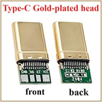 5pcs/Lot 4Pin USB Type-C Gold-plated Male Plug USBC DIY Self-repair Welding Charging Data Line Parts Type C Connector for Phone