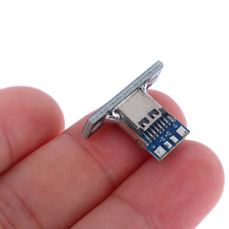10pcs USB 3.1 Type C Socket With Screw Fixing Plate Type-C USB Jack 3.1 Type-C 2Pin 4Pin Female Connector Jack Charging Port