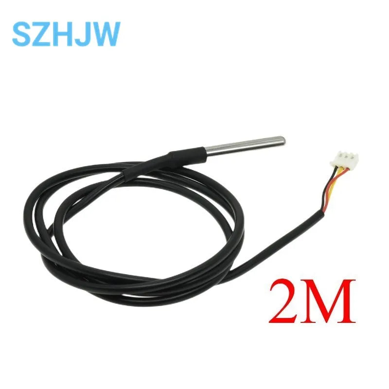 DS18B20 Stainless Steel Package 1/2/3/5Meter 100/200/300/500CM Waterproof 18b20 Cable Probe Temperature Sensor