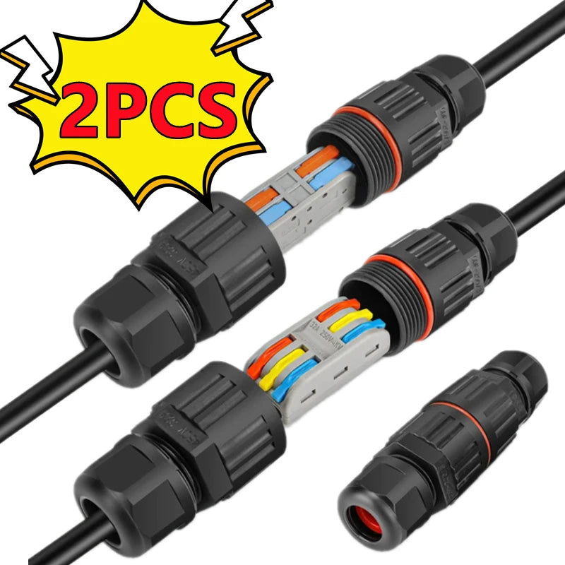 IP68 Waterproof Joint Wire Quick Connection Connector 2/3 Pin Solder Less LED Lamp Wiring Outdoor Rainproof Terminal New