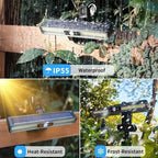Outdoor Solar Wall Led Light with Human Body Motion Sensor 3 Modes Garden Terrace Garage Courtyard Waterproof Street Lighting