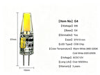 10PCS Dimmable Mini G4 LED COB Lamp  6W Bulb AC DC 12V 220V Candle Lights Replace 30W 40W Halogen for Chandelier Spotlight
